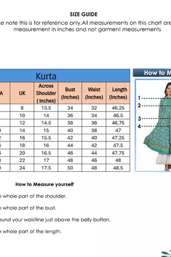 Women'S Floral Printed Anarkali Kurti (Green)