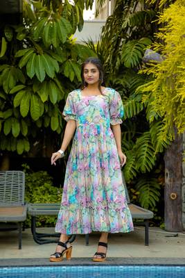 Multicolor  georgette maxi dress 1