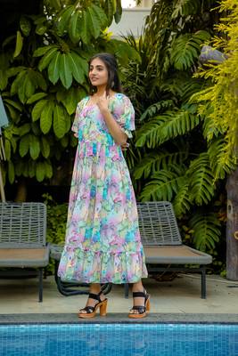 Multicolor  georgette maxi dress 2