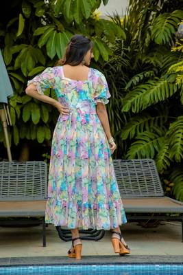 Multicolor  georgette maxi dress 3