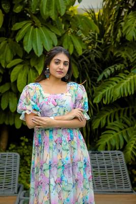 Multicolor  georgette maxi dress 4
