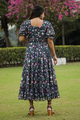 Black colour georgette maxi dress 4