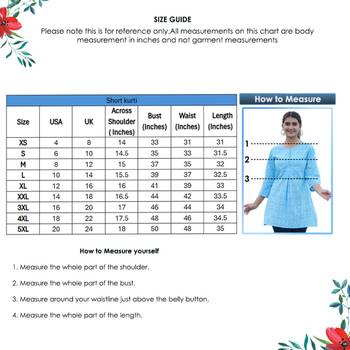 Women'S Cotton Floral Printed Short Kurti (Blue) 6