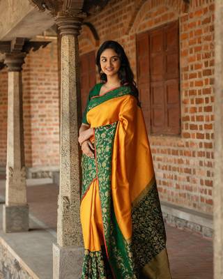 Multy Color silk Blend Sarees With Blouse 1