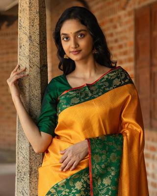 Multy Color silk Blend Sarees With Blouse 3