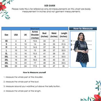 Women'S Cotton Bandhej Printed Short Kurti (Black) 6