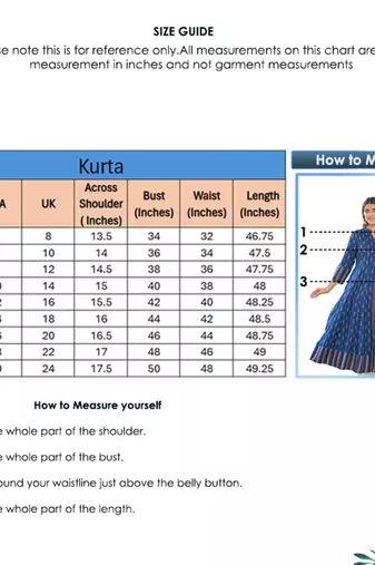 Women'S Plus Size Rayon Ikat Printed Anarkali Kurta (Blue)