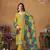 Yellow embroidered chinon silk salwar suit with dupatta
