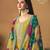 Yellow color chinon silk salwar suits with chinon silk dupatta