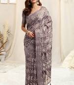 Light wine cotton shibori print paisley woven copper zari border tassels saree with unstitched blouse piece
