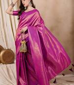 kanjivaram Zari silk woven with golden woven border saree