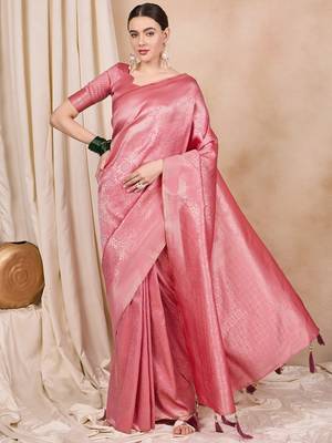 Riva enterprise women's kanjivaram Zari silk woven with golden woven border saree 3
