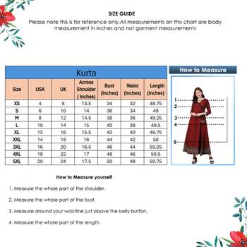 Women'S Cotton Printed Angrakha Style Anarkali Kurta (Maroon) 6