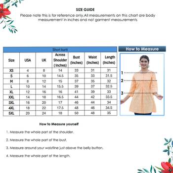 Women'S Cotton Floral Printed Short Kurti (Orange) 6