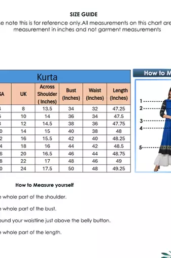 Women'S Blue Anarkali Kurti (Blue)