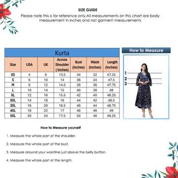 Women'S Plus Size Rayon Floral Print Angrakha Kurti (Blue) 6
