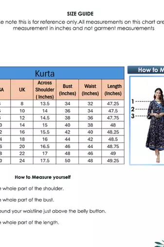 Women'S Plus Size Rayon Floral Print Angrakha Kurti (Blue)