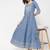 Blue ethnic motif printed with embroidered work cotton anarkali kurta