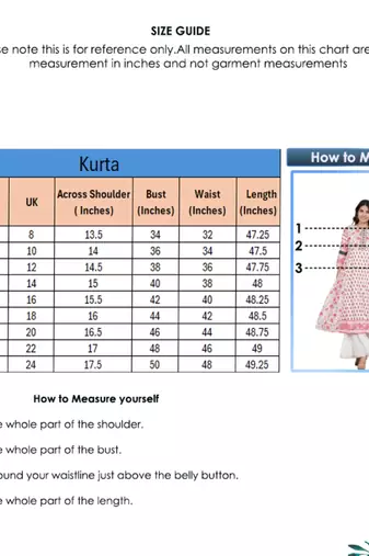Women'S Plus Size Floral Printed Anarkali Kurti (White)