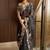 Black Georgette Saree, Designer Embroidery Saree, Party Wear Saree