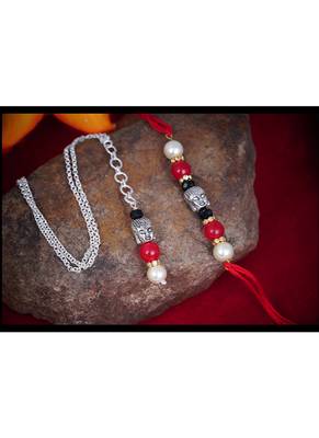 Handmade buddha bead rakhi, combo pearl design collection couple pair rakhi set 3