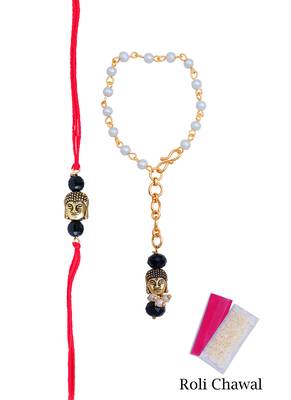 handmade buddha rakhi for brother, combo fancy design collection couple pair rakhi set 1