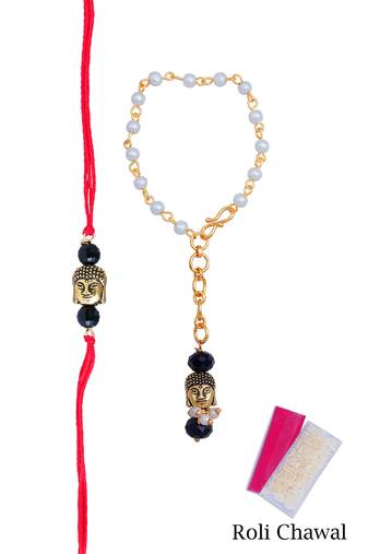 handmade buddha rakhi for brother, combo fancy design collection couple pair rakhi set