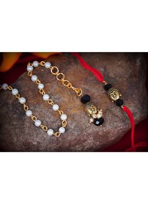 handmade buddha rakhi for brother, combo fancy design collection couple pair rakhi set 3