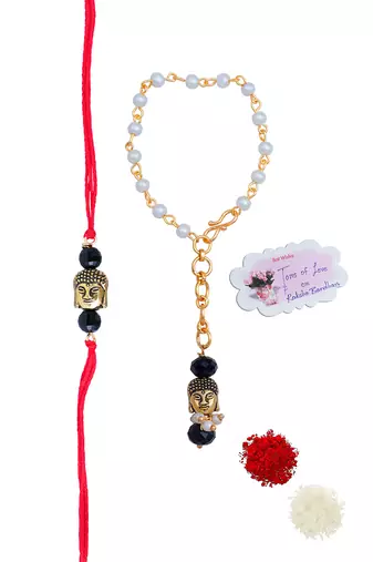 handmade buddha rakhi for brother, combo fancy design collection couple pair rakhi set