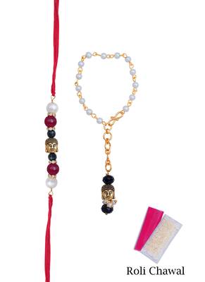 Handmade buddha rakhi for brother, combo pear fancy design collection couple pair rakhi set 1