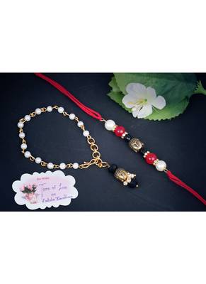 Handmade buddha rakhi for brother, combo pear fancy design collection couple pair rakhi set 2