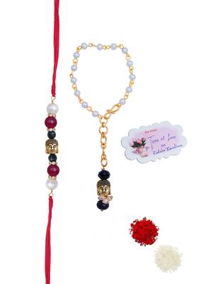 Handmade buddha rakhi for brother, combo pear fancy design collection couple pair rakhi set 4