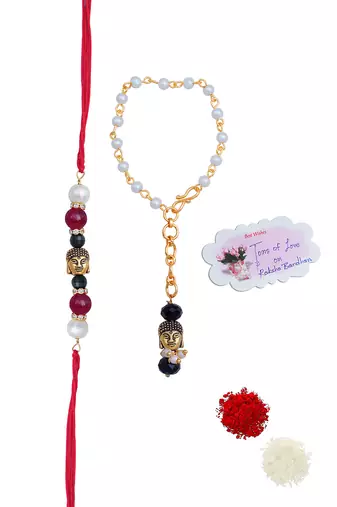 Handmade buddha rakhi for brother, combo pear fancy design collection couple pair rakhi set