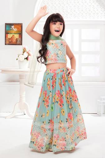 Multicolor Wedding Lehenga Choli for Kids