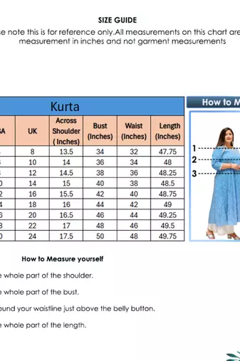 Women'S Plus Size Lehariya Printed Anarkali Kurti(Blue)