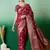 Maroon Ethnic Jacquard c Partywear Ethnic Saree
