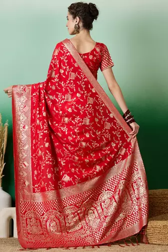 Pink Ethnic Jacquard c Partywear Ethnic Saree
