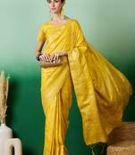 Yellow Ethnic Jacquard c Partywear Ethnic Saree