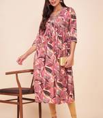 Trendy and stylish purple colour silk blend alia cut kurti with designer printed work with smart bollywood style