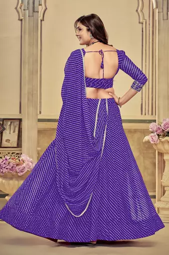 Purple Colour Special Navratri Lehenga Choli For Graceful Garba Festivals With Mirror And Thread Work