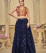 Multy Colour Special Navratri Lehenga Choli For Graceful Garba Festivals With Mirror And Thread Work
