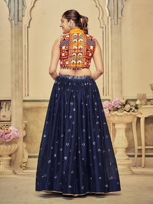 Multy Colour Special Navratri Lehenga Choli For Graceful Garba Festivals With Mirror And Thread Work 3