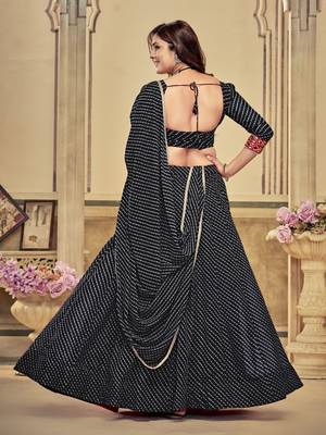 Black Colour Special Navratri Lehenga Choli For Graceful Garba Festivals With Mirror And Thread Work 4