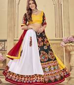 Multicolor Art Silk Embroidered Ghagra Choli