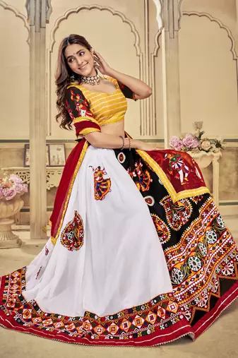 Multicolor Art Silk Embroidered Ghagra Choli