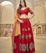 Maroon Colour Designer Mirror And Thread Work Garba Special Navratri Lehenga Choli