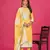 Yellow colour organza suit for trendy girlish party looks with resham work