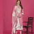 Pink colour organza suit for trendy girlish party looks with resham work
