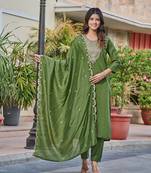 Mahendi beautiful embroidered smart and stylish partywear readymade suit