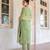 Green colour ethnic style woven designer chanderi silk salwar suit